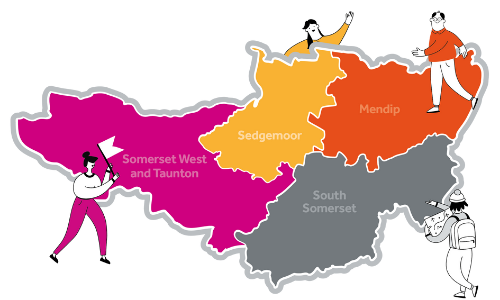 Illustration of map of Somerset