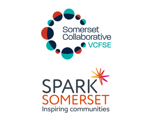 Logos for the Somerset VCFSE Collaborative and Spark Somerset