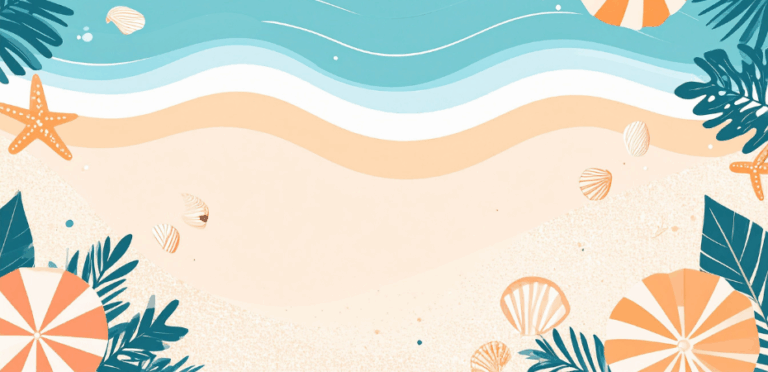 Graphic illustration of a sandy beach