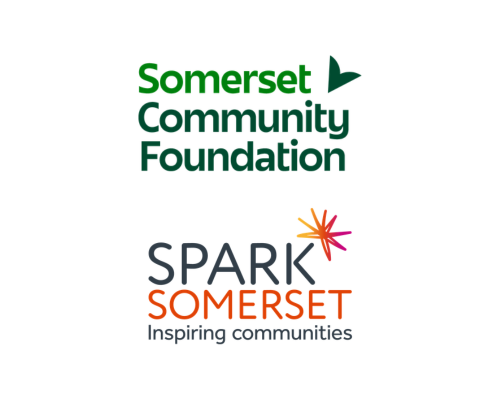 Logo lock-up: Somerset Community Foundation and Spark Somerset logos