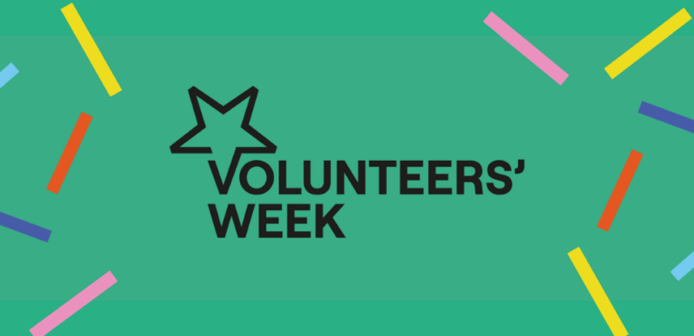 Graphic featuring the Volunteers' Week logo