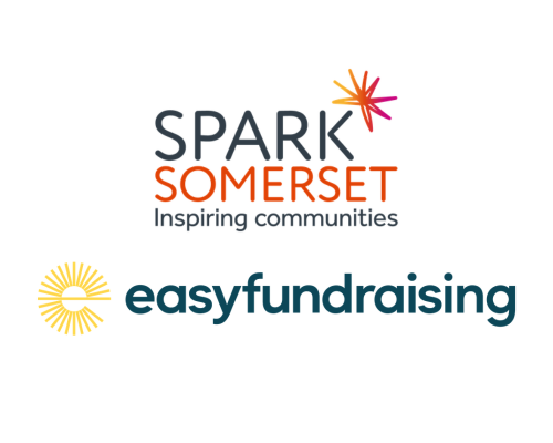 Graphic featuring the Spark Somerset and easyfundraising logos