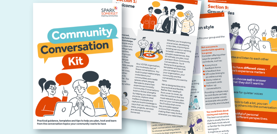Community Conversation Kit front cover and pages overview