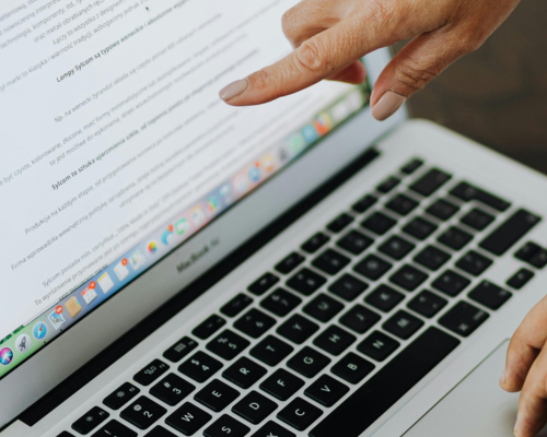 An image of a Word document open on a laptop screen