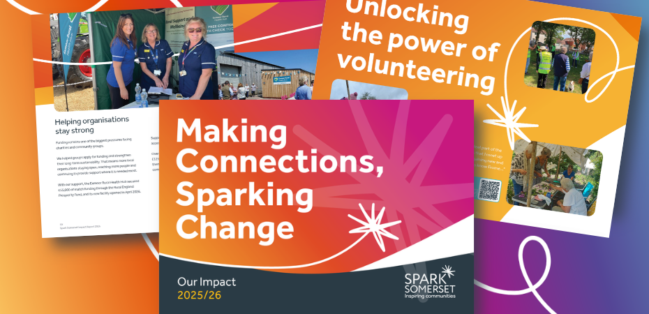 A graphic showing pages from our 2025/26 impact report