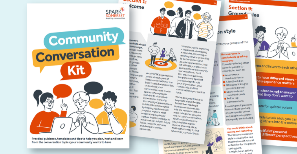 Community Conversation Kit front cover and pages overview