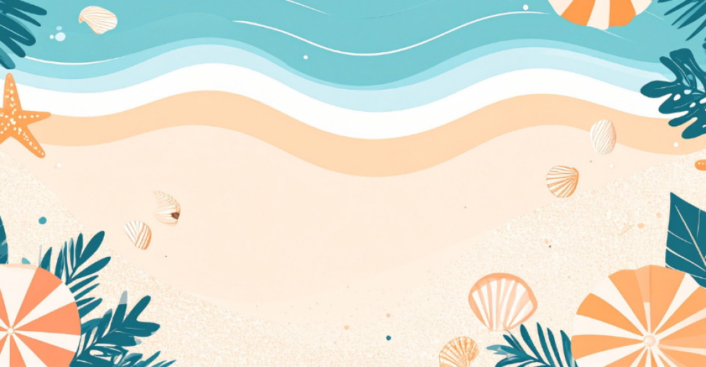 Graphic illustration of a sandy beach